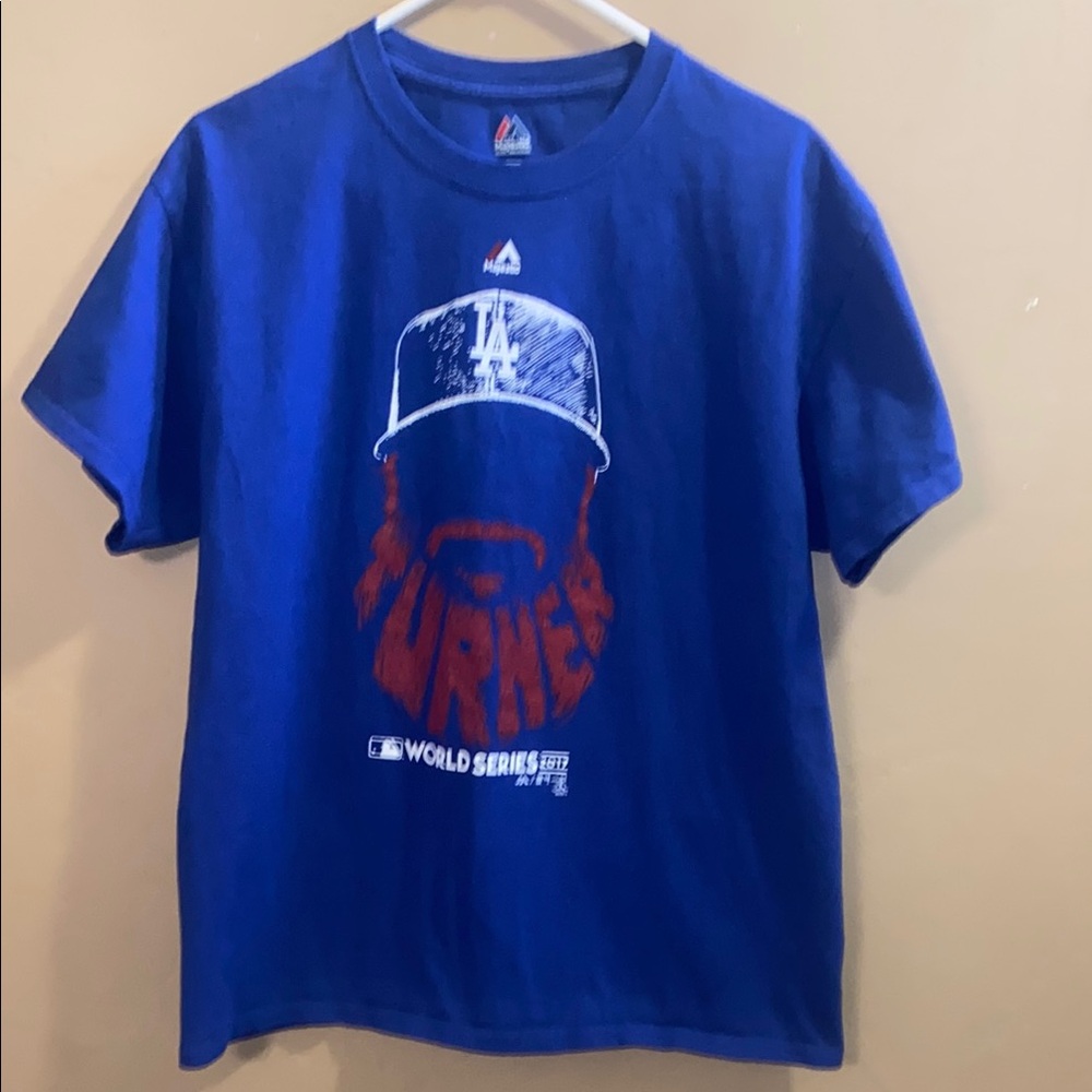 Los Angeles Dodgers Blue Justin Turner Beard World Series 2017 Size Large